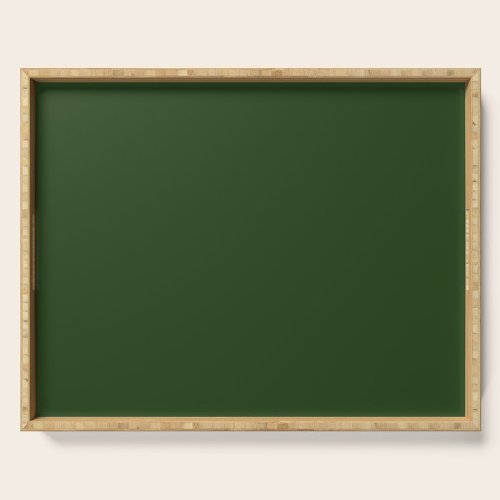 Solid Dark Forest Green Simple Solid Color All Over Print Serving Tray Gallery Image 1