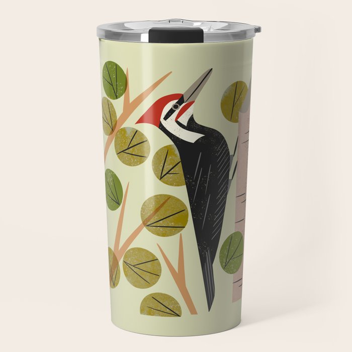 Woodpecker In Aspen Tree Travel Mug Gallery Image 1