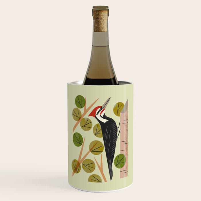 Woodpecker In Aspen Tree Wine Chiller Gallery Image 1