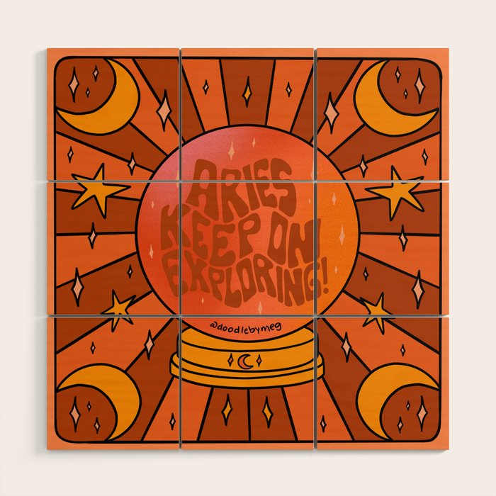 Aries Crystal Ball Wood Wall Art Gallery Image 1