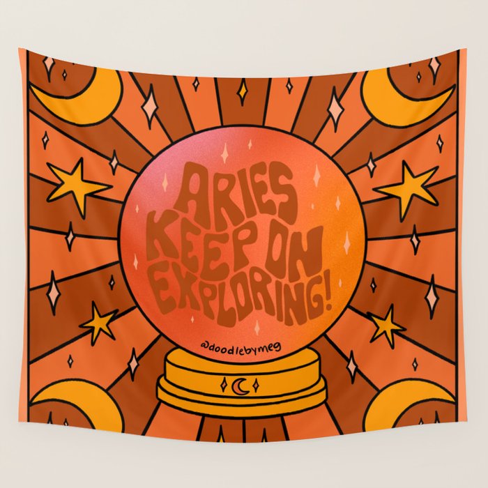 Aries Crystal Ball Wall Tapestry Gallery Image 4