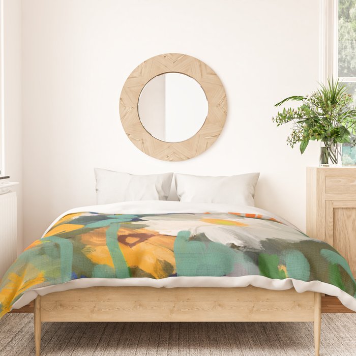 floral spring abstract painting Duvet Cover Gallery Image 3