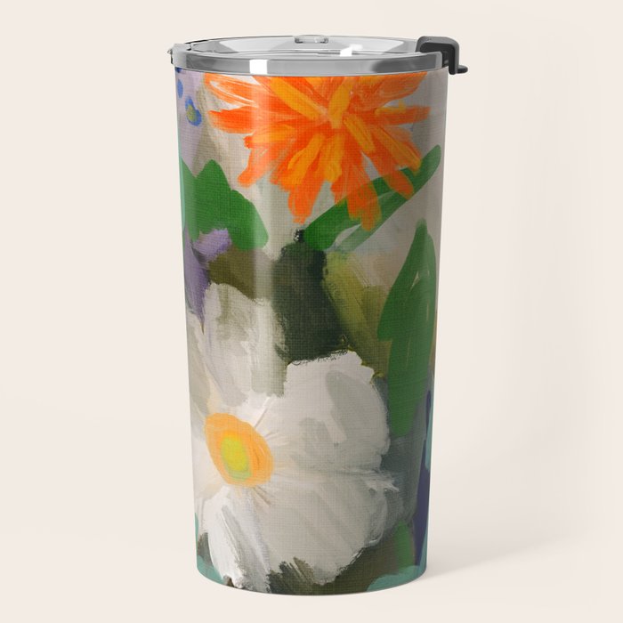 floral spring abstract painting Travel Mug Gallery Image 2