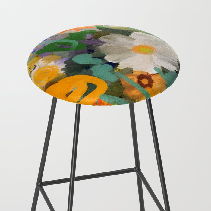 floral spring abstract painting Stool Gallery Image 2