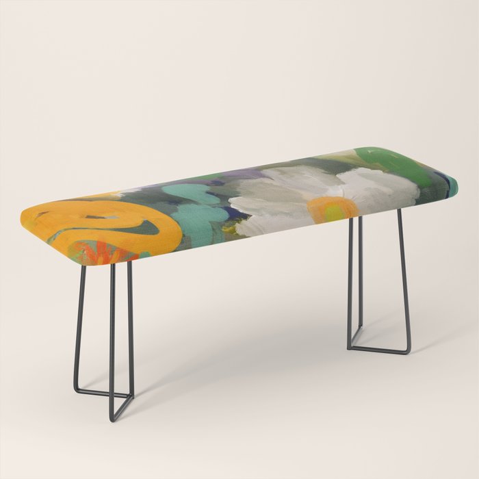 floral spring abstract painting Bench Gallery Image 1