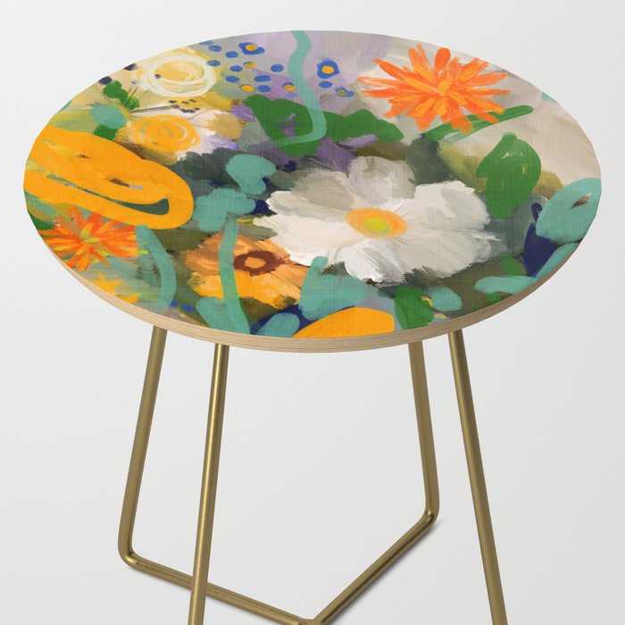 floral spring abstract painting Side Table Gallery Image 2
