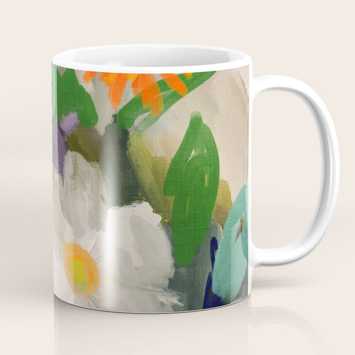 floral spring abstract painting Coffee Mug Gallery Image 1