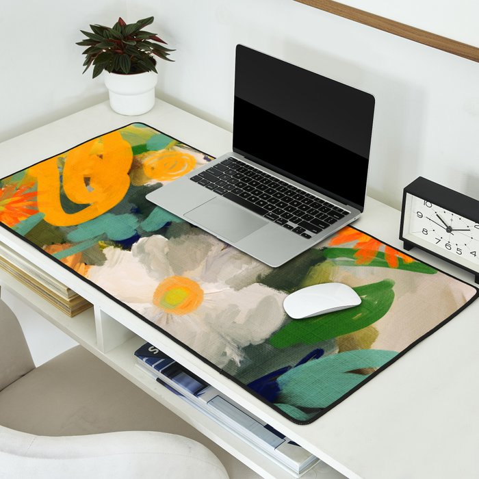 floral spring abstract painting Desk Mat Gallery Image 2