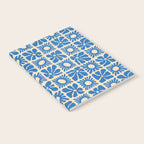 Abstract blue retro flower art pattern Notebook Gallery Image 2