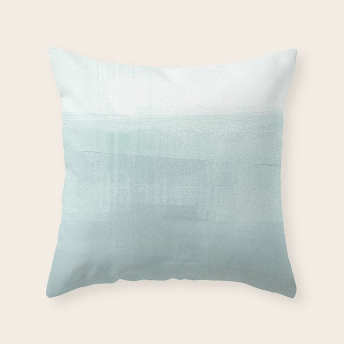 Aqua Blue Horizon Minimalist Abstract Seascape Throw Pillow Gallery Image 6