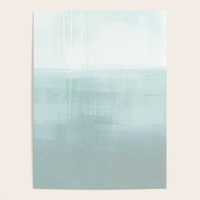 Aqua Blue Horizon Minimalist Abstract Seascape Poster Gallery Image 4