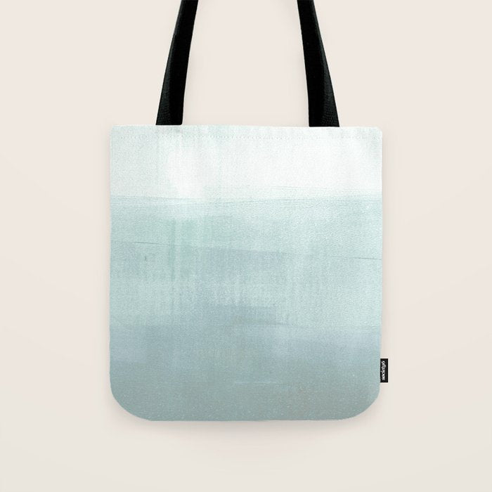 Aqua Blue Horizon Minimalist Abstract Seascape Tote Bag Gallery Image 1
