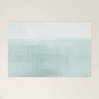 Aqua Blue Horizon Minimalist Abstract Seascape Welcome Mat Gallery Image 1