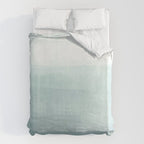 Aqua Blue Horizon Minimalist Abstract Seascape Duvet Cover Gallery Image 6