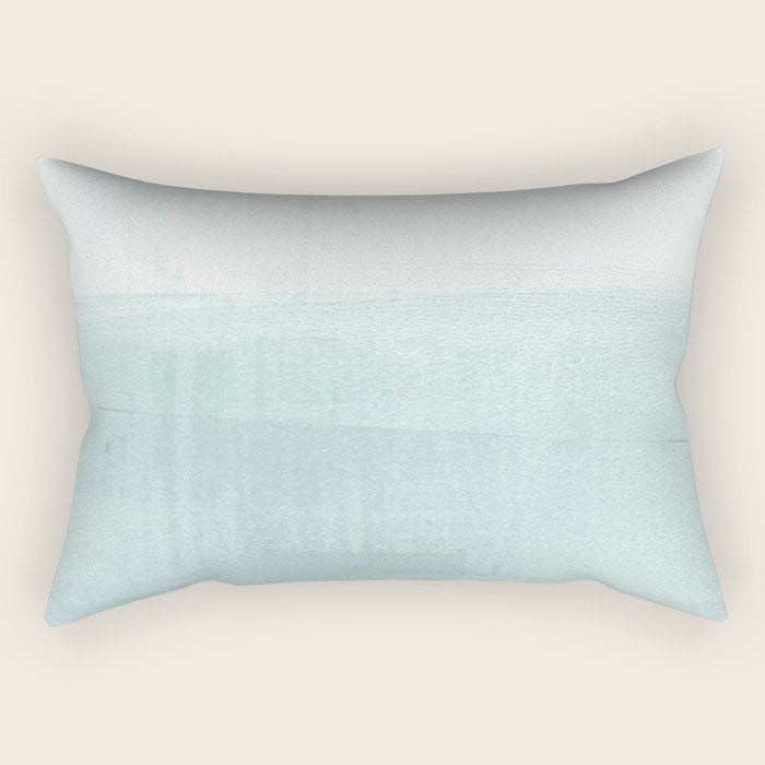 Aqua Blue Horizon Minimalist Abstract Seascape Rectangular Pillow Gallery Image 2