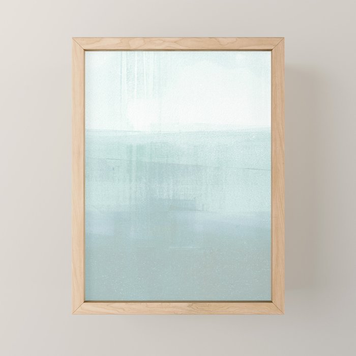 Aqua Blue Horizon Minimalist Abstract Seascape Mini Art Print Gallery Image 1