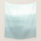 Aqua Blue Horizon Minimalist Abstract Seascape Wall Tapestry Gallery Image 4