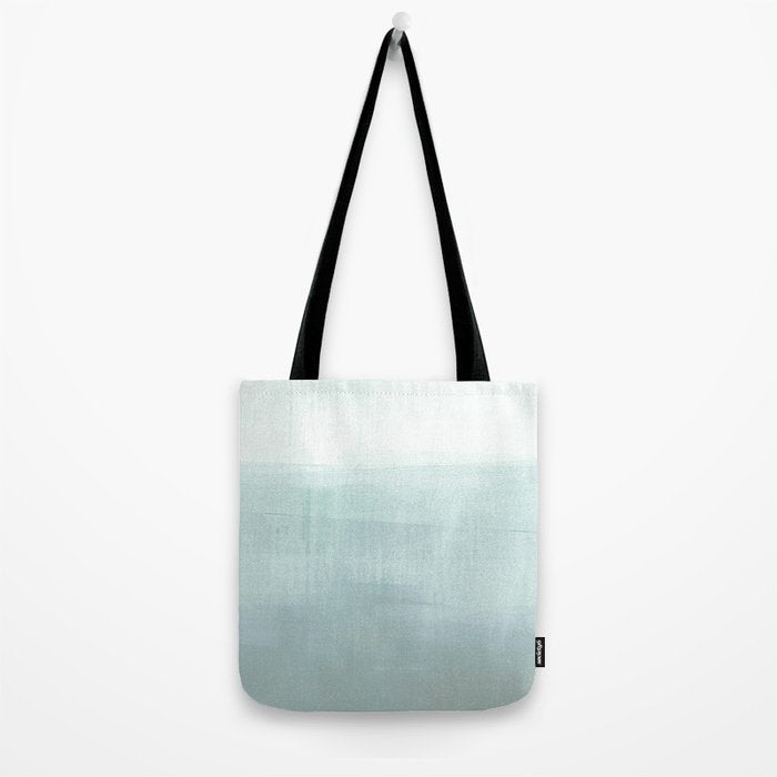 Aqua Blue Horizon Minimalist Abstract Seascape Tote Bag Gallery Image 2