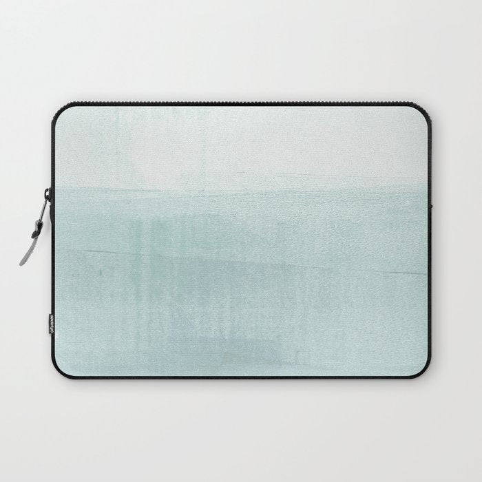 Aqua Blue Horizon Minimalist Abstract Seascape Laptop Sleeve Gallery Image 1