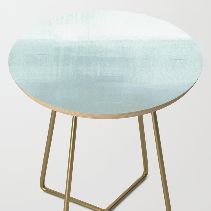 Aqua Blue Horizon Minimalist Abstract Seascape Side Table Gallery Image 2