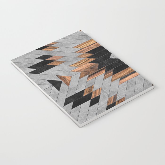 Urban Tribal Pattern No.6 - Aztec - Concrete and Wood Notebook Gallery Image 3