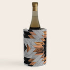 Urban Tribal Pattern No.6 - Aztec - Concrete and Wood Wine Chiller Gallery Image 2