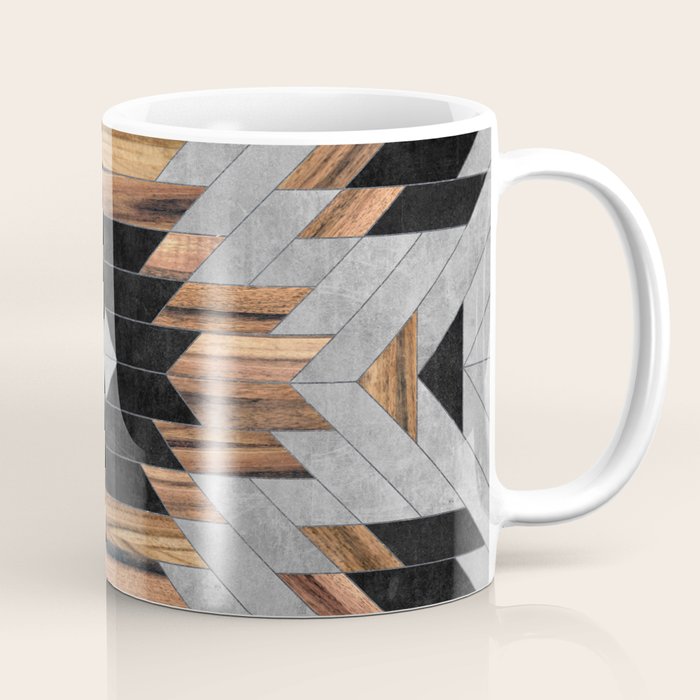 Urban Tribal Pattern No.6 - Aztec - Concrete and Wood Coffee Mug Gallery Image 1