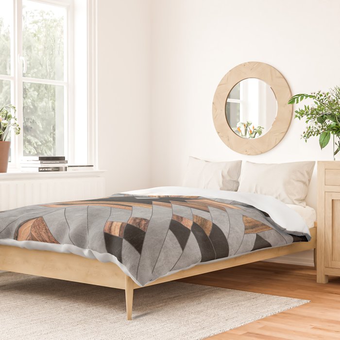 Urban Tribal Pattern No.6 - Aztec - Concrete and Wood Duvet Cover Gallery Image 2