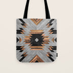 Urban Tribal Pattern No.6 - Aztec - Concrete and Wood Tote Bag Gallery Image 1