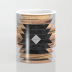 Urban Tribal Pattern No.6 - Aztec - Concrete and Wood Coffee Mug Gallery Image 4