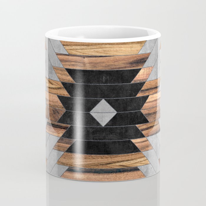 Urban Tribal Pattern No.6 - Aztec - Concrete and Wood Coffee Mug Gallery Image 4