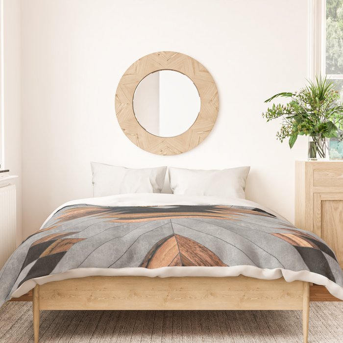 Urban Tribal Pattern No.6 - Aztec - Concrete and Wood Duvet Cover Gallery Image 3