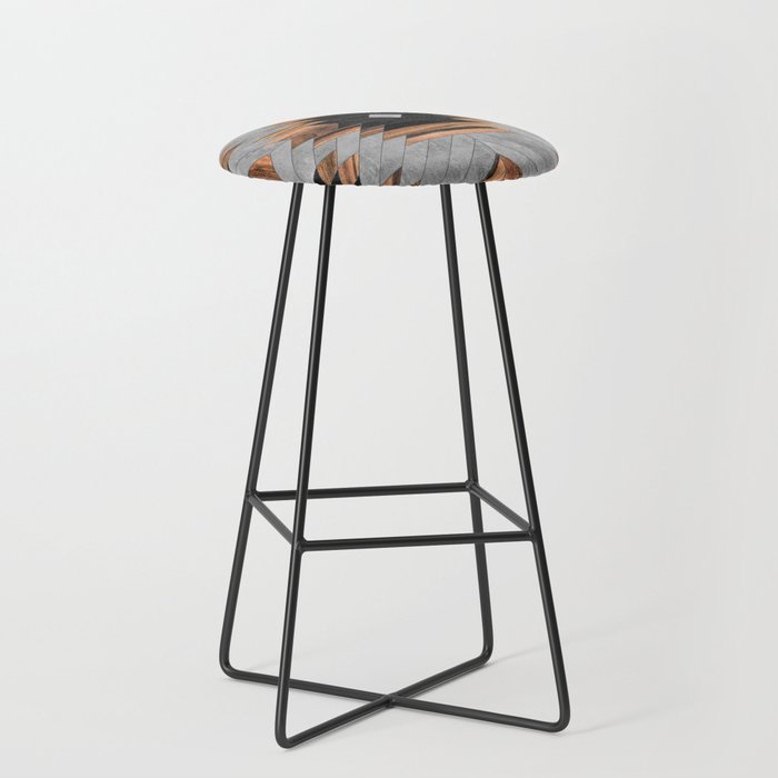 Urban Tribal Pattern No.6 - Aztec - Concrete and Wood Stool Gallery Image 1
