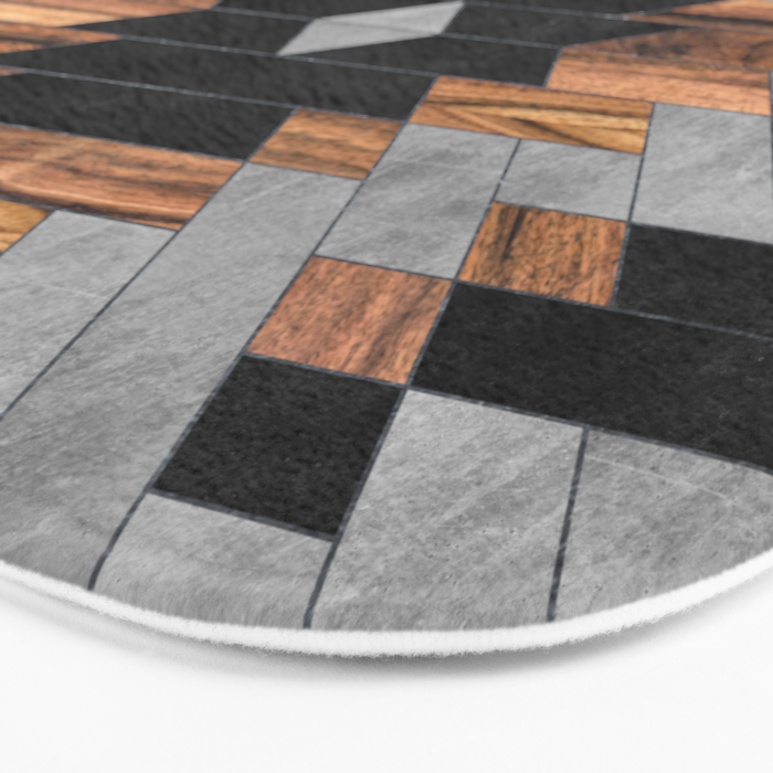 Urban Tribal Pattern No.6 - Aztec - Concrete and Wood Bath Mat Gallery Image 3