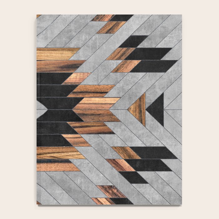 Urban Tribal Pattern No.6 - Aztec - Concrete and Wood Notebook Gallery Image 4