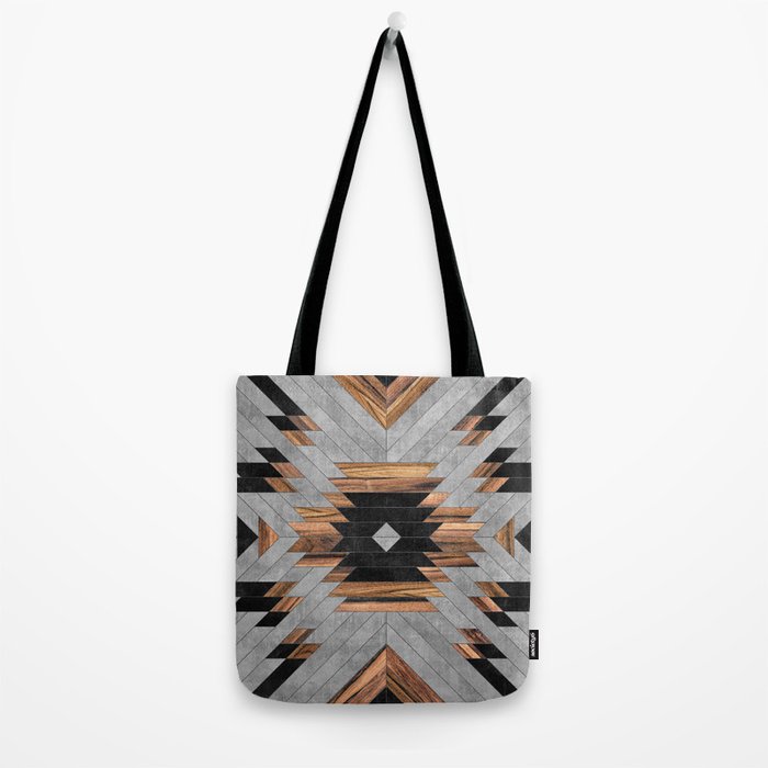 Urban Tribal Pattern No.6 - Aztec - Concrete and Wood Tote Bag Gallery Image 2