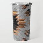 Urban Tribal Pattern No.6 - Aztec - Concrete and Wood Travel Mug Gallery Image 2