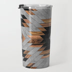 Urban Tribal Pattern No.6 - Aztec - Concrete and Wood Travel Mug Gallery Image 3