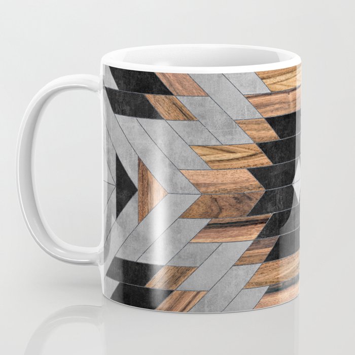 Urban Tribal Pattern No.6 - Aztec - Concrete and Wood Coffee Mug Gallery Image 3
