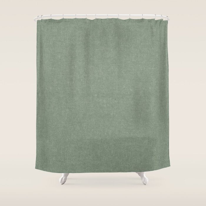 solid woven - sage Shower Curtain Gallery Image 1