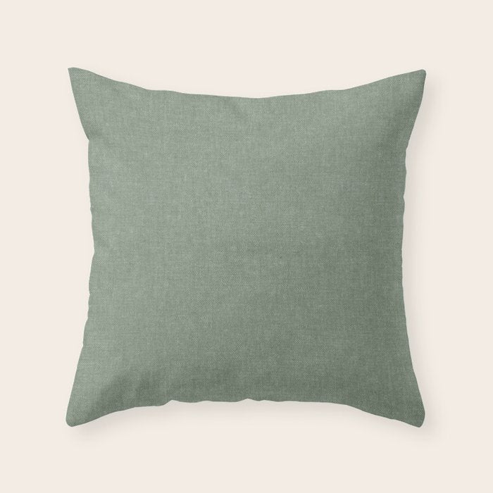 solid woven - sage Throw Pillow Gallery Image 6