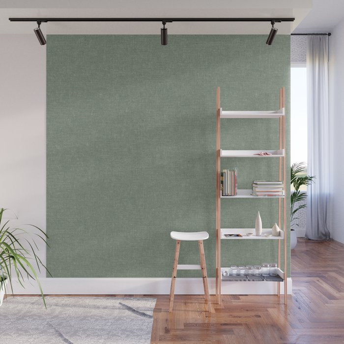 solid woven - sage Wall Mural Gallery Image 1