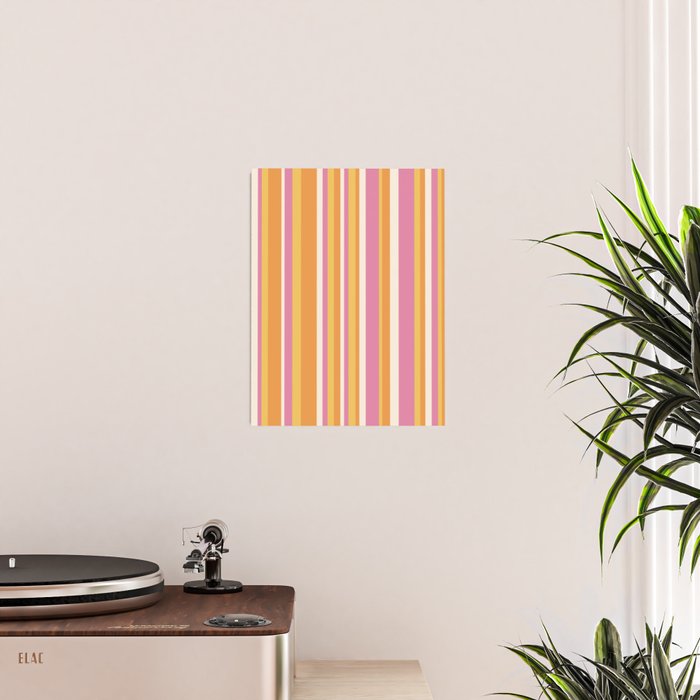 Classic Stripes XXV - Pink Orange Yellow Poster Gallery Image 2