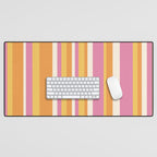 Classic Stripes XXV - Pink Orange Yellow Desk Mat Gallery Image 1