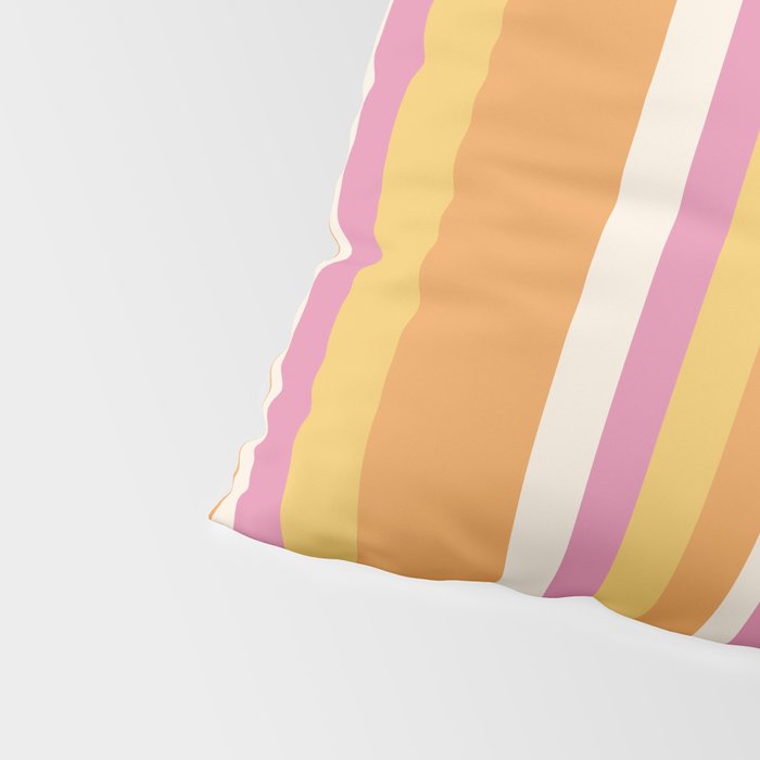 Classic Stripes XXV - Pink Orange Yellow Pillow Sham Gallery Image 4