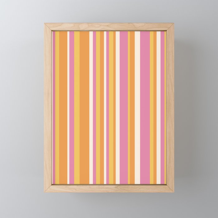 Classic Stripes XXV - Pink Orange Yellow Mini Art Print Gallery Image 1
