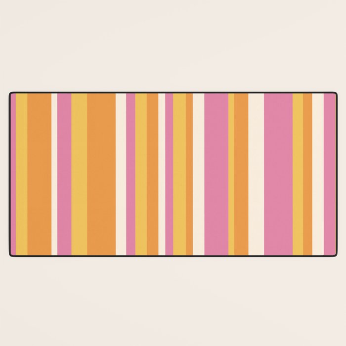 Classic Stripes XXV - Pink Orange Yellow Desk Mat Gallery Image 3