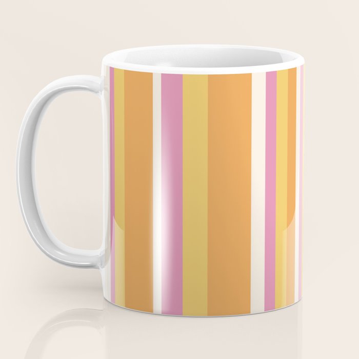 Classic Stripes XXV - Pink Orange Yellow Coffee Mug Gallery Image 3