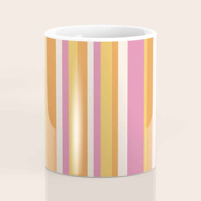 Classic Stripes XXV - Pink Orange Yellow Coffee Mug Gallery Image 4