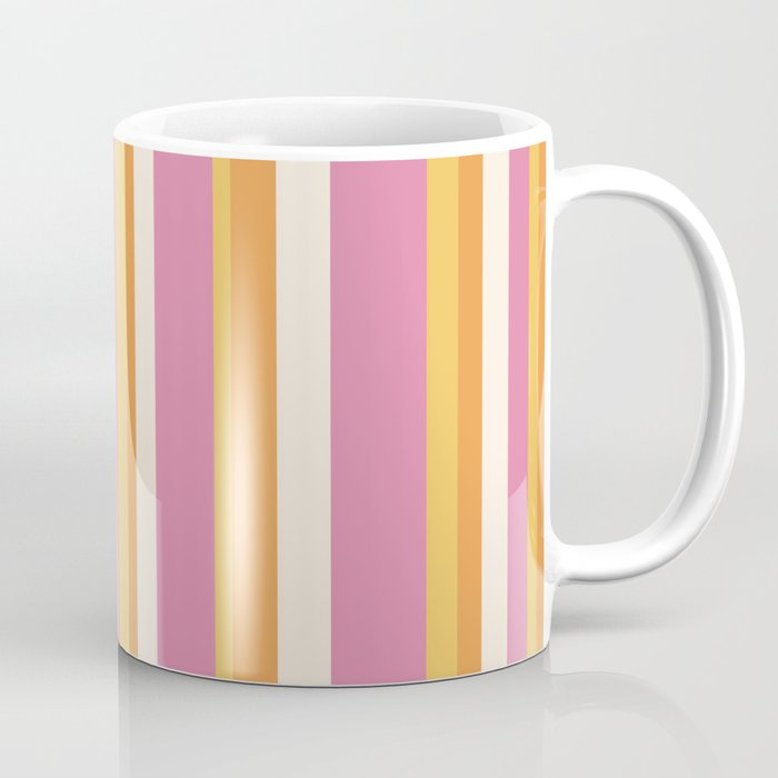Classic Stripes XXV - Pink Orange Yellow Coffee Mug Gallery Image 1